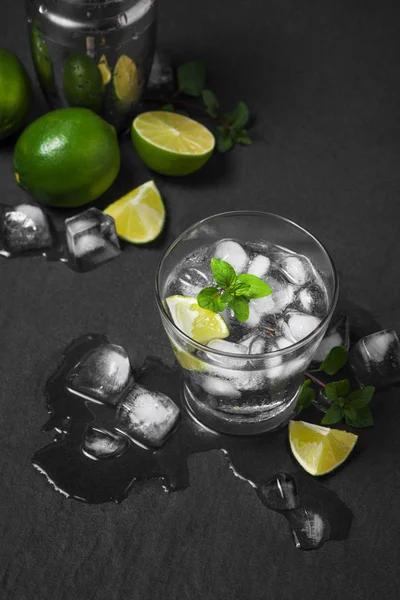 Studio Shot Fresh Mojito Drinks Slime Slices Isolated Grey Stone — Stock Photo, Image