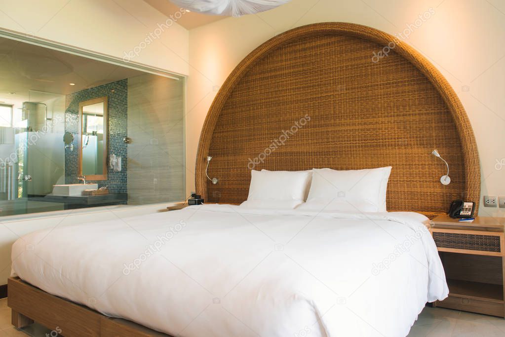 Interior of modern comfortable hotel room