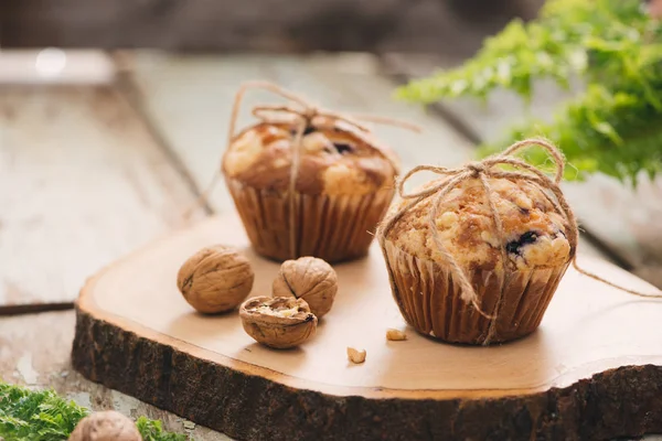 Dellicious Házi Anya Muffin Asztalra Édes Sütemények — Stock Fotó