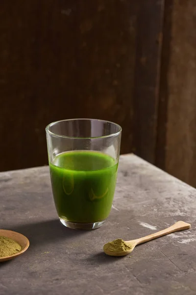 Matcha Latte Zielonej Herbaty Szklanki — Zdjęcie stockowe