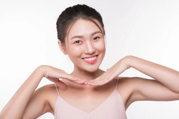 Schönheitsporträt Einer Asiatischen Frau Mit Perfekt Frischer Sauberer Haut — Stockfoto