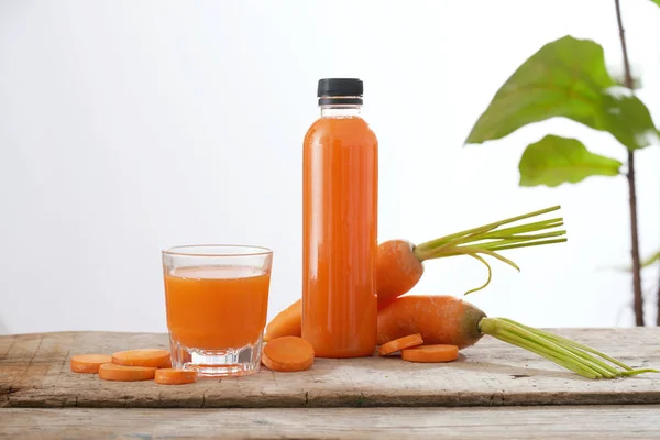 Fresh Natural Carrot Juice Table Healthy Drink — Stock Photo, Image