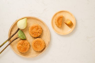 geleneksel Vietnam kek plaka, üstten görünüm