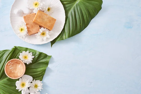 Belleza Spa Cuidado Corporal Baño Cosméticos Naturales Concepto Primer Plano — Foto de Stock