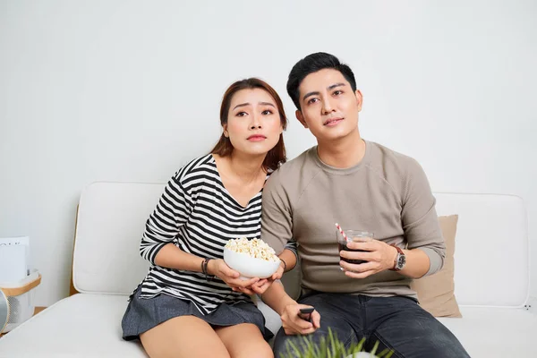 Comida Amor Família Esportes Entretainment Conceito Felicidade Casal Chateado Após — Fotografia de Stock