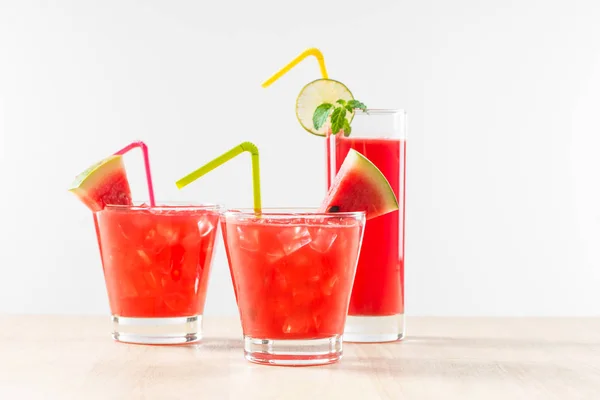 Frischer Wassermelonen Cocktail Glas — Stockfoto