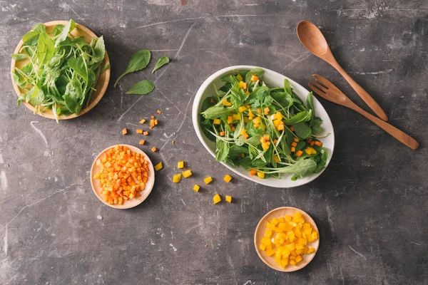 Fresh Organic Micro Greens Carrot Diced Food Closeup — Stock Photo, Image