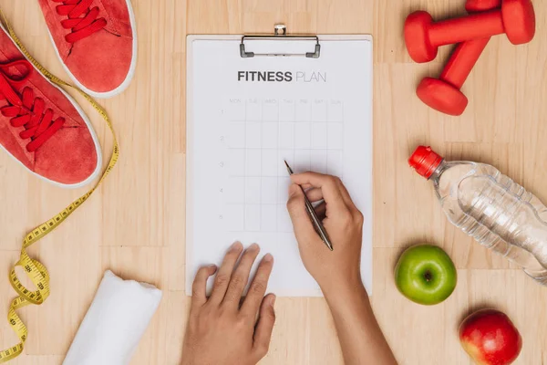 Allenamento Fitness Dieta Pianificazione Controllo Dieta Concetto — Foto Stock