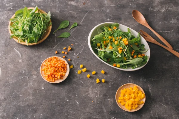 Fresh Organic Micro Greens Carrot Diced Food Closeup — Stock Photo, Image