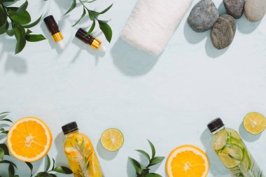 Detoks meyvesi aromalı su. Tazeleyici ev yapımı kokteyl