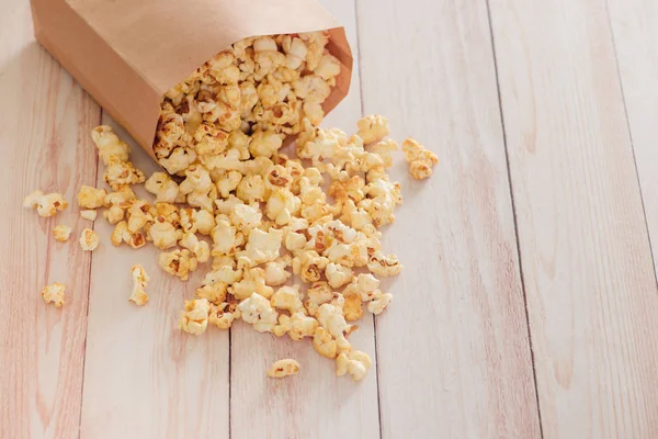 Hausgemachtes Mais Popcorn Einer Tüte — Stockfoto