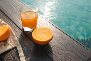 Taze portakal ve yaz moda plaj aksesuarları seti 