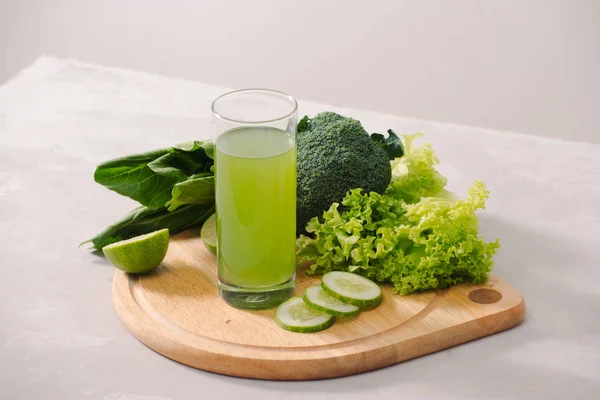 Various Freshly Squeezed Vegetable Juices Fasting — Stock Photo, Image
