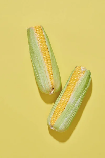 Kreatives Layout Aus Mais Flach Lag Ernährungskonzept — Stockfoto