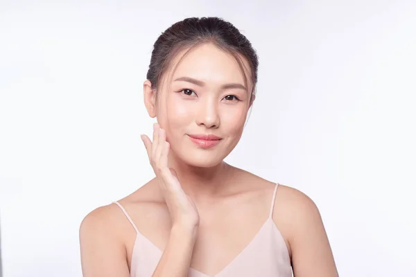 Beautiful Young Asian Woman Clean Fresh Skin Look — Stock Photo, Image