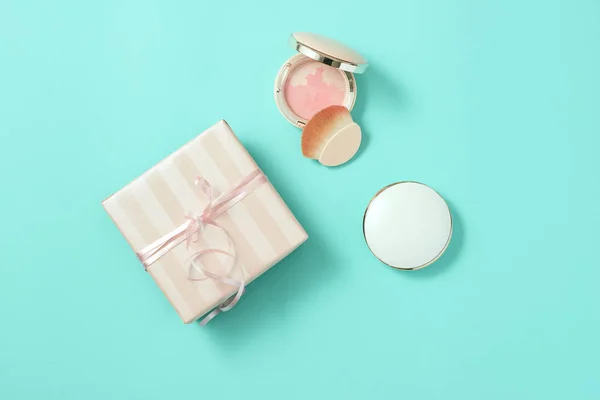 Maquiagem Produto Cosmético Beleza Moda Rosa Flat Lay — Fotografia de Stock