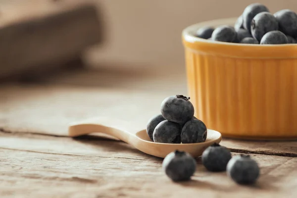 Fresh Blueberries Old Wooden Table — Stock Photo, Image