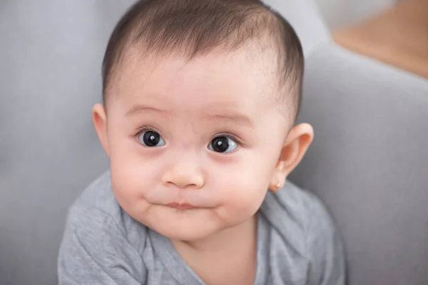 Imagem Menina Doce Close Retrato Bonito Menina Sorridente Meses Criança — Fotografia de Stock