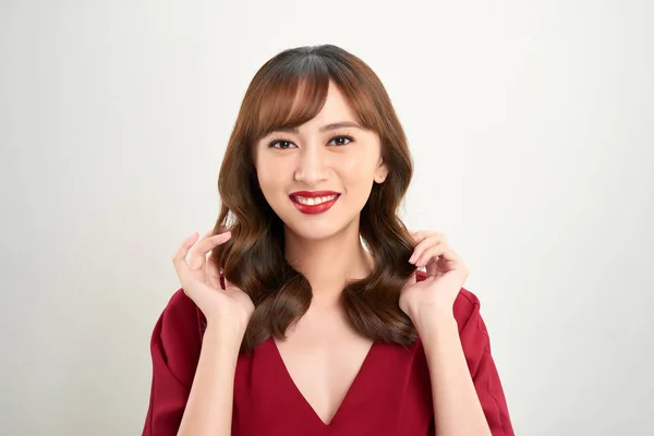 Portrait Belle Jeune Femme Asiatique Avec Une Peau Impeccable Maquillage — Photo