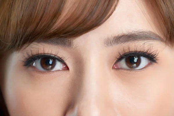Närbild Skott Ung Kvinna Ögon Makeup — Stockfoto