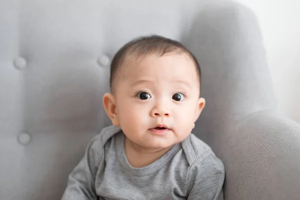 Imagem Menina Doce Close Retrato Bonito Menina Sorridente Meses Criança — Fotografia de Stock