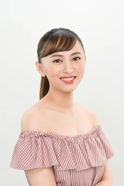 Hermosa Joven Asiático Mujer Con Impecable Piel Largo Cabello —  Fotos de Stock