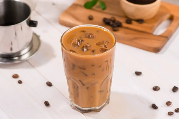 Café Helado Vietnamita Con Leche Mesa —  Fotos de Stock