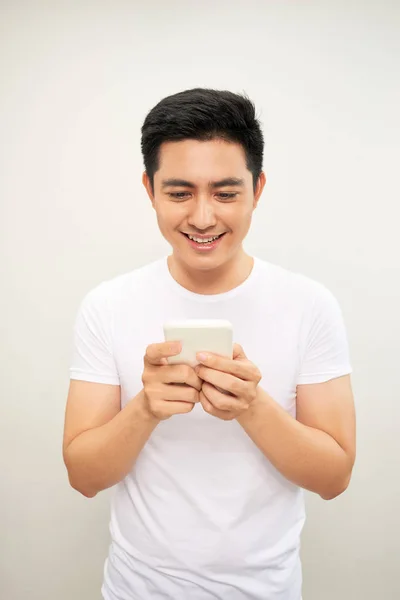 Asian Young Man Use Cellphone — Stock Photo, Image