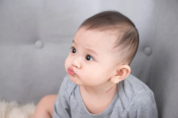 Imagem Menina Doce Close Retrato Bonito Menina Sorridente Meses Criança — Fotografia de Stock