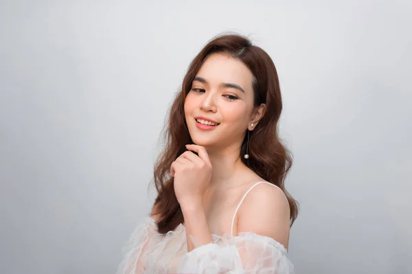 Sexy Asijské Žena Tváří Krásy Dokonalé Pleti — Stock fotografie