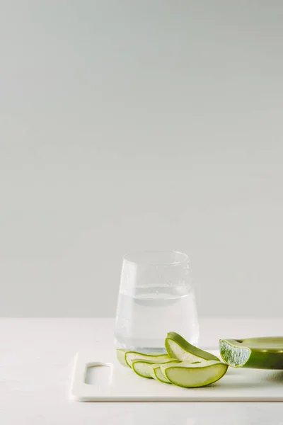 Aloe Vera Segar Dan Segelas Jus Aloe Vera Sehat Yang — Stok Foto