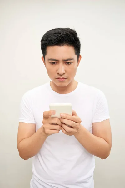 Asian Young Man Use Cellphone — Stock Photo, Image