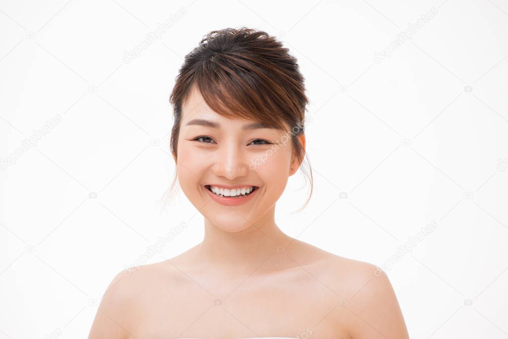 Beautiful young woman asian with clean perfect skin.