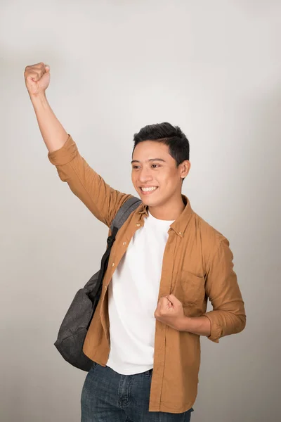 Young Student Man Celebrating Victory Success Very Excited Cheering Emotion — Stock Photo, Image