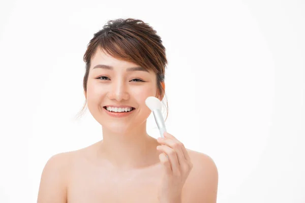 Schöne Junge Asiatin Mit Sauberer Perfekter Haut Porträt Modell Natürliches — Stockfoto