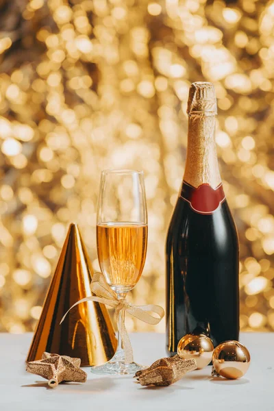 Happy New Year Champagne Serpentine — Stock Photo, Image