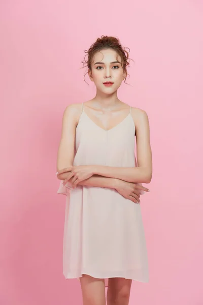 Bela Jovem Asiático Mulher Com Limpo Fresco Pele Olhar Menina — Fotografia de Stock