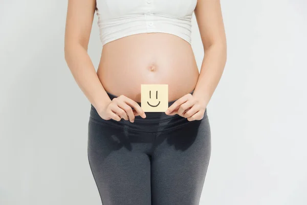 贴有标签的孕妇 — 图库照片