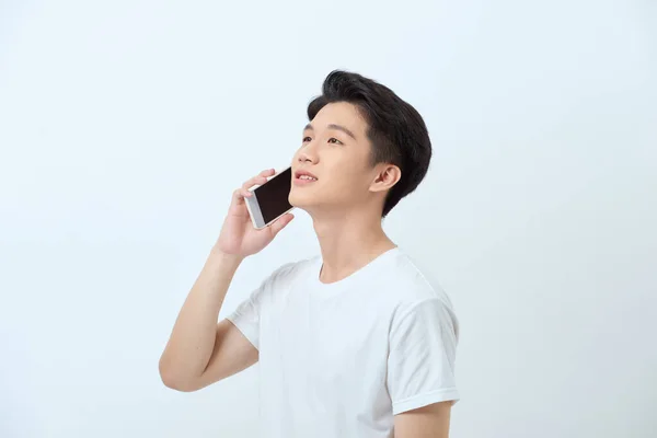 Jonge Man Aan Het Praten Mobiele Telefoon — Stockfoto