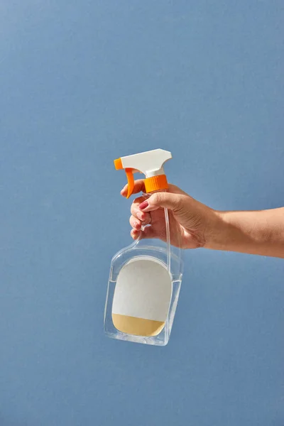 Sanitation Worker Spray Cleaning Agent — Stock Photo, Image