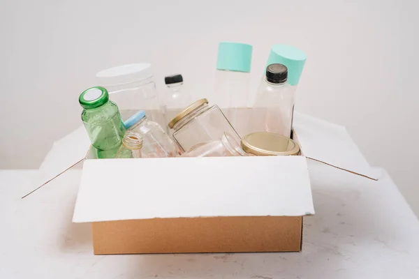 Plastic Bottles Recycled Shipping Box — Stock Photo, Image