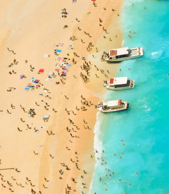 Cennet batık Beach, Zakynthos Island, Yunanistan üstten görüntülemek.