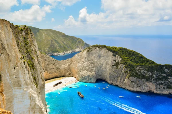 Cennet batık Beach, Zakynthos Island, Yunanistan üstten görüntülemek.
