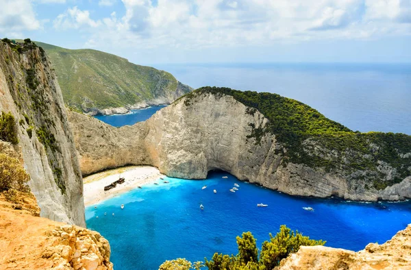 Cennet batık Beach, Zakynthos Island, Yunanistan üstten görüntülemek.