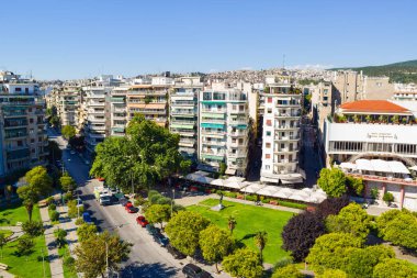Thessaloniki, Yunanistan - 30 Temmuz 2017: Thessaloniki, cityscape.