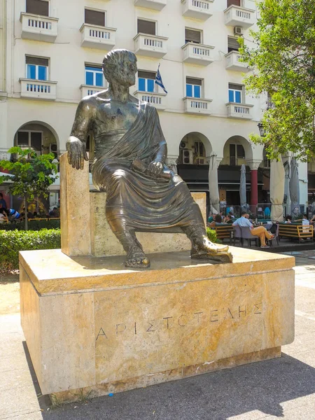 Салоники Греция Июля 2017 Года Скульптура Аристотеля Салониках Греция — стоковое фото