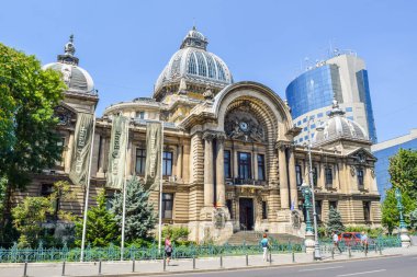 Bucharest, Romanya - 2 Ağustos 2017: Bina Ses Ulusal Bankası.