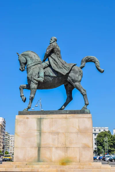 Бухарест Румыния Августа 2017 Года Конная Статуя Кароля Расположенная Центральной — стоковое фото
