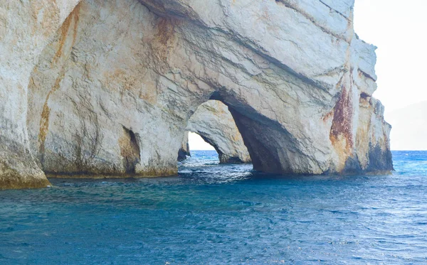 Γαλάζιες Σπηλιές Φυσικό Ορόσημο Του Νησιού Της Ζακύνθου Ελλάδα — Φωτογραφία Αρχείου