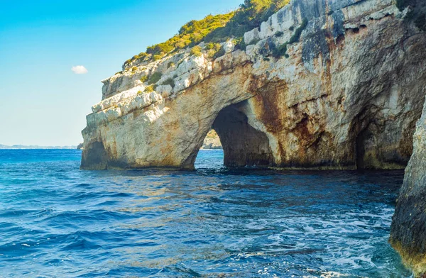 Blå Grottorna Naturligt Landmärke Zakynthos Grekland — Stockfoto